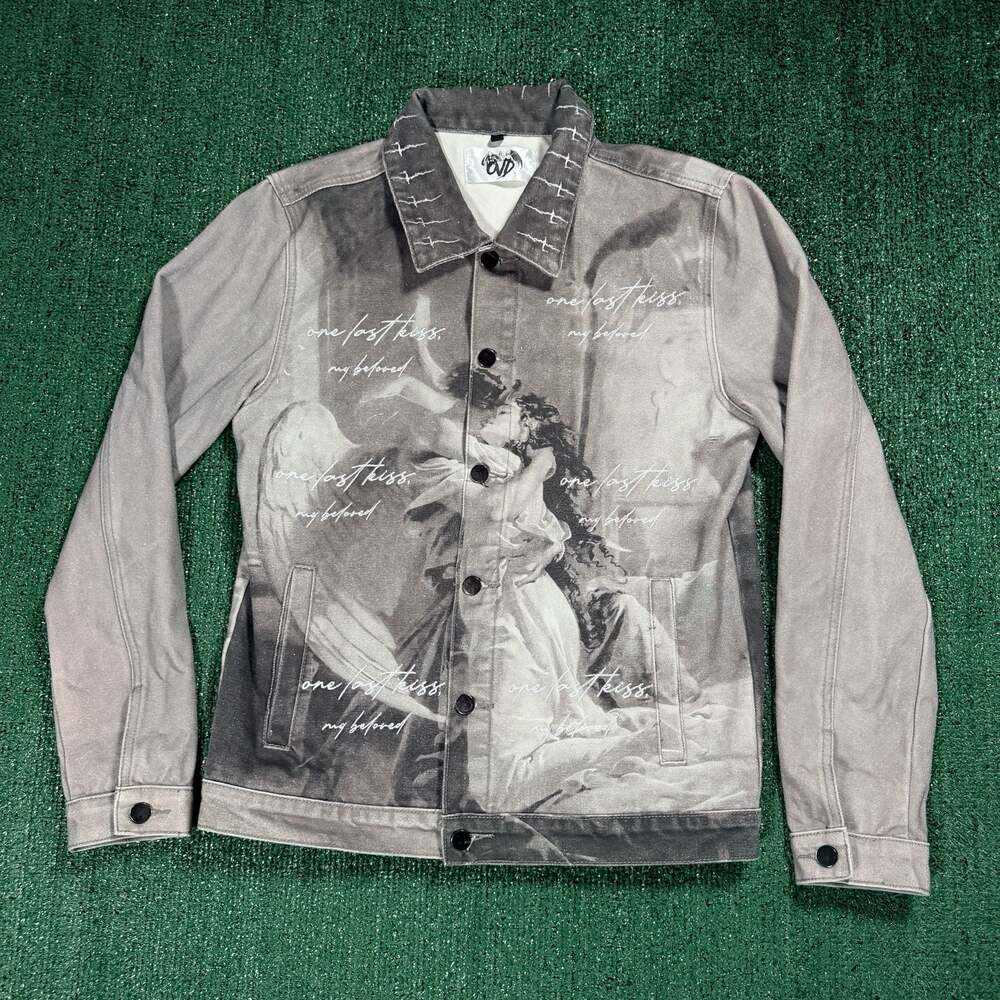 What Happened To God "One Last Kiss My Beloved" Denim Jacket OVD Small